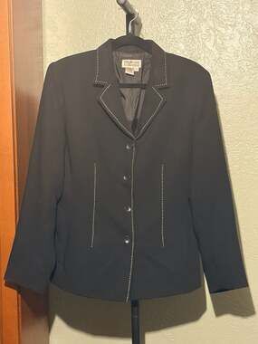 Style & co. Collection Black 2-Piece Skirt Suit w Contrast Stitching